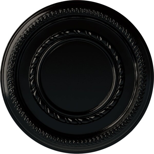 Ekena Millwork Federal Roped Small Ceiling Medallion (Fits Canopies up to 6"), 12 5/8"OD x 1 1/8"P, Black Pearl CM12FEBPS - main